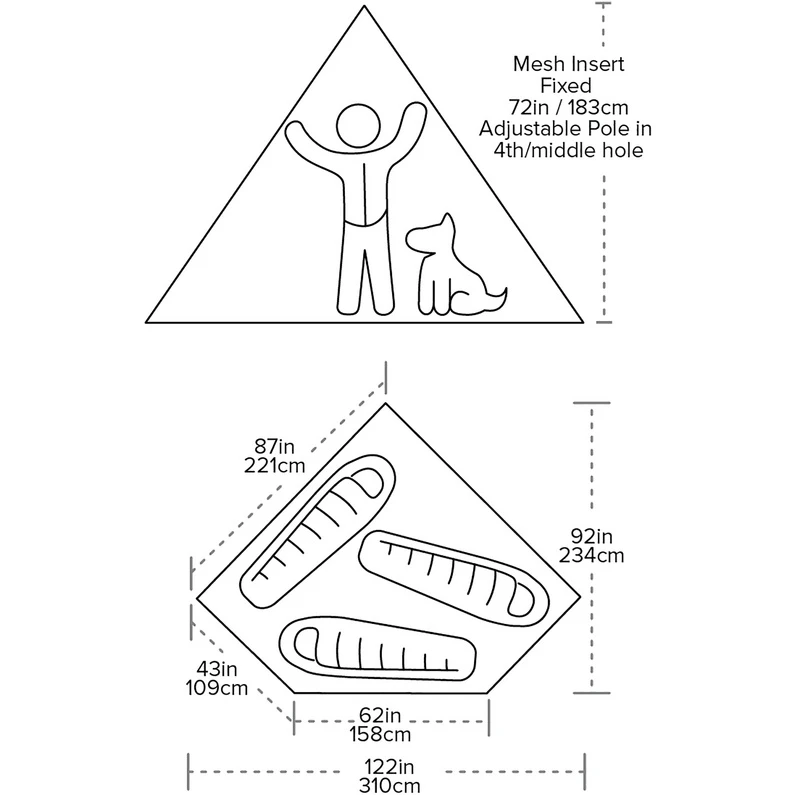 Big Agnes Gold Camp UL 5 Mesh Inner Tent - Afbeelding 3