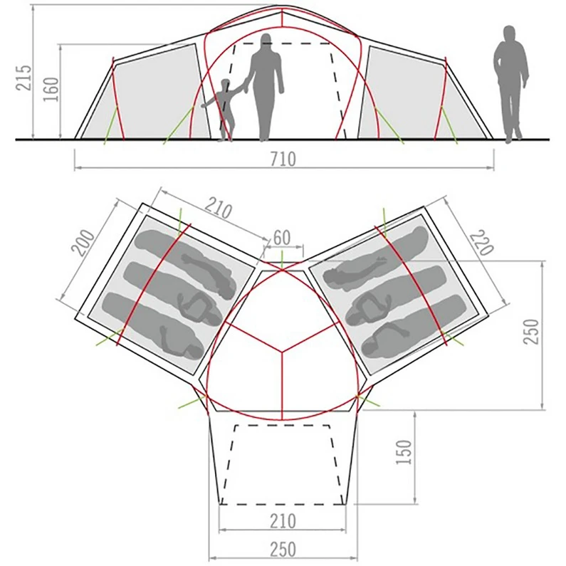 VAUDE Badawi Long Tent - Afbeelding 2